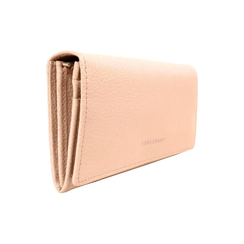 LONGCHAMP Le Foulonné Leather Wallet Women's Pink-1
