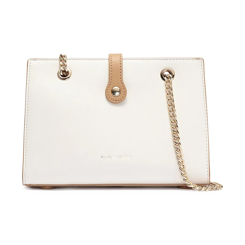 Playboy Synthetic Leather Crossbody Bag Tubas Women's Ecru-3