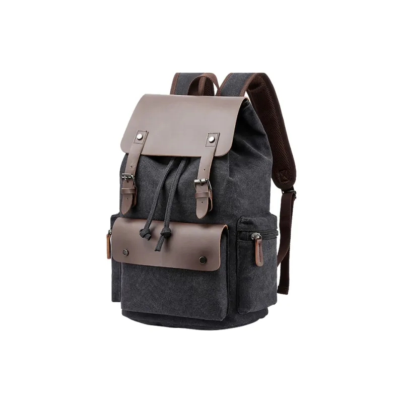ALNI BITTON Fabric Bonded Microfiber Synthetic Leather Backpack Regular Men's Blue/Army Green/Khaki/Coffee/Black-10