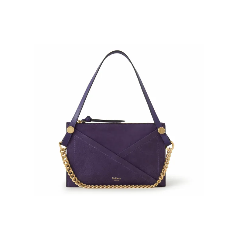 Mulberry Leather Handbag Shoulder Bag Crossbody Bag Women's Purple Crystal-0
