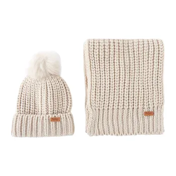 BARBOUR Saltburn Beanie & Scarf Knit Set