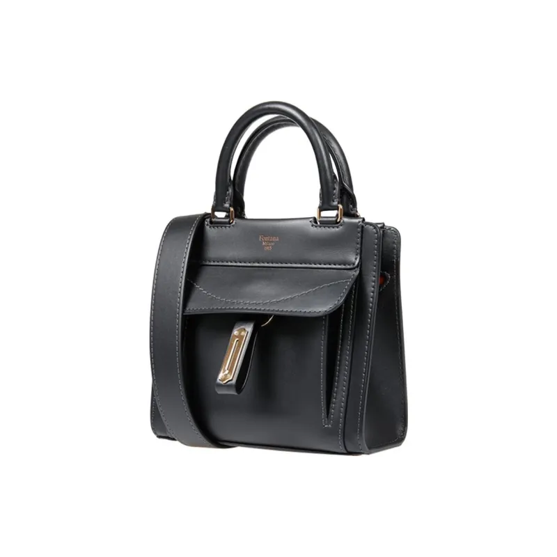 Fontana Milano 1915 Calfskin Shoulder Bag Crossbody Bag Handbag Women's Black-1
