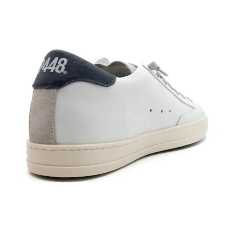 P448 Low-Top Skateboard Shoes Men's White Black-3
