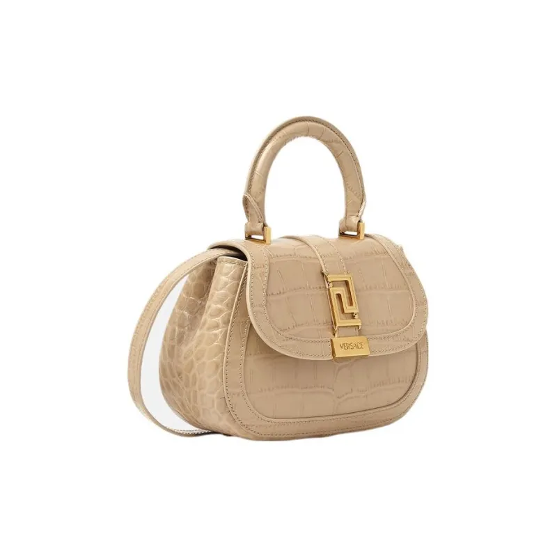 VERSACE Greca Goddess Cow Leather Shoulder Bag Crossbody Bag Handbag Mini Women's Beige-1
