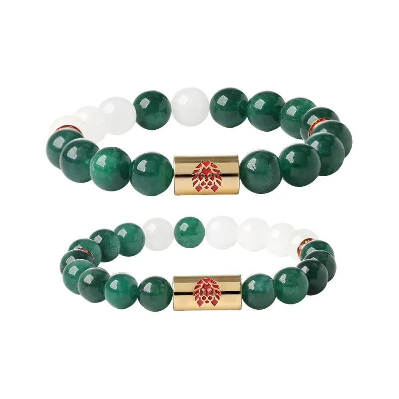 Rastaclat Chalcedony Small Lion Chinese Style Jade Bracelet Gift Box Set Unisex-6