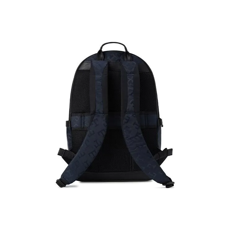 Tommy Hilfiger Artificial Leather Bonded Polyester Backpack Large Size Men's Navy Blue-2