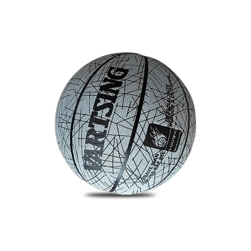 Vartsing x VARTSING PU Basketball Silver Size 5 7 Size Reflective Training Competition Unisex-3