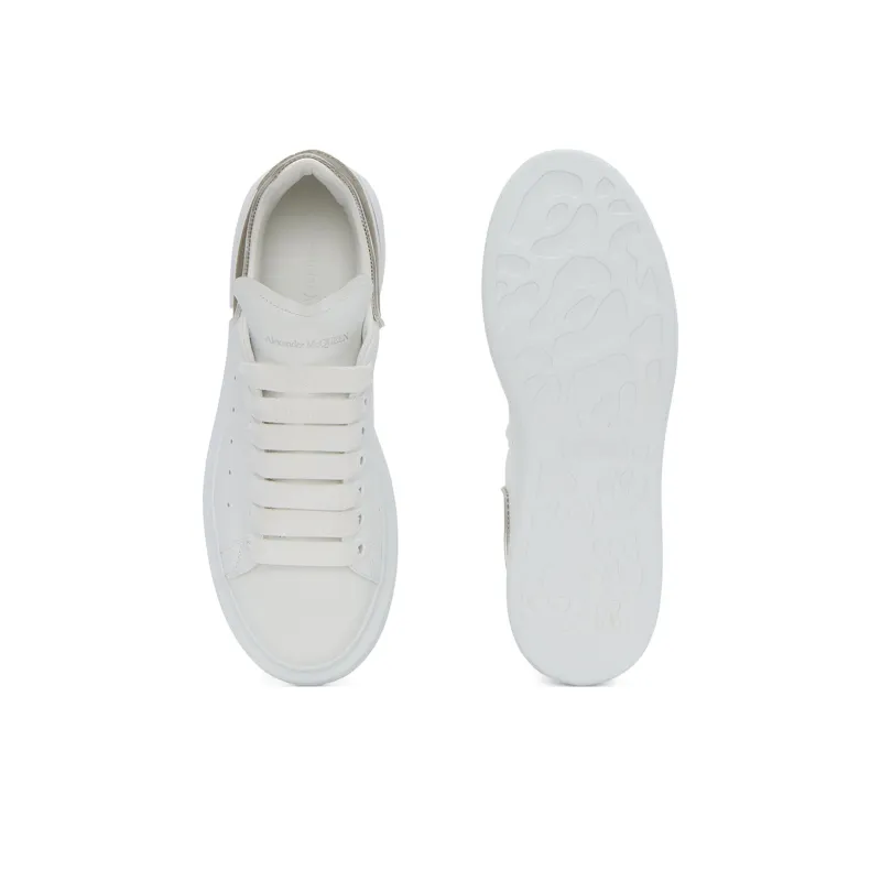 Alexander McQueen Oversized Sneaker Low Top Skateboard Shoes Women's White Gold-4