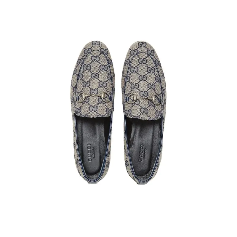GUCCI Jordaan Loafer Blue Gg Canvas Women's-3