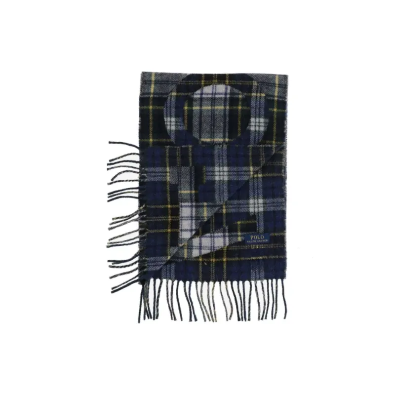 Polo Ralph Lauren Checked Fringed Edge Scarf-1