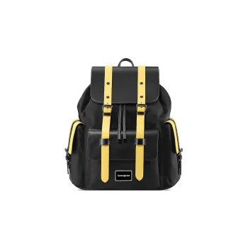 SAMSONITE Fabric Backpack Regular Men's Black & Yellow