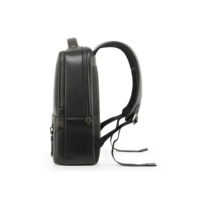 SAMSONITE Fabric With Cow Leather And Microfiber Leather Backpack Men's Black-2
