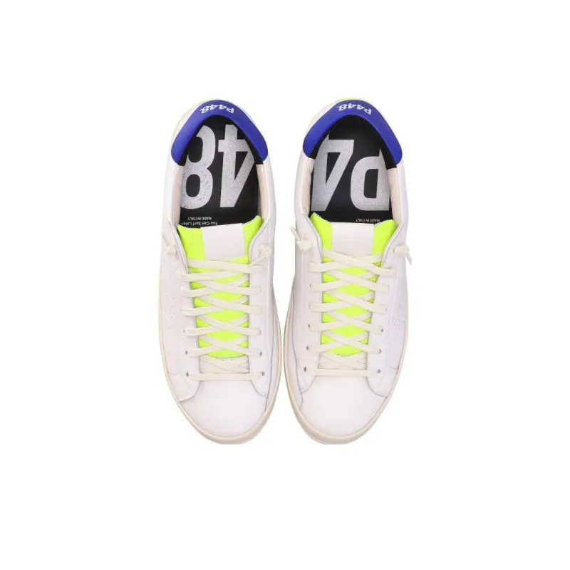 P448 Low Top Skateboard Shoes Men's White Blue-4