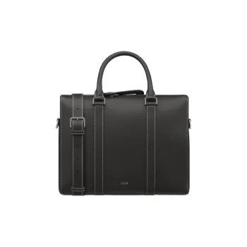 DIOR Lingot Grained Calfskin Portable One Shoulder Crossbody Briefcase Regular Men's Black