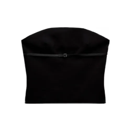 ZARA Strapless Tops Women's Black