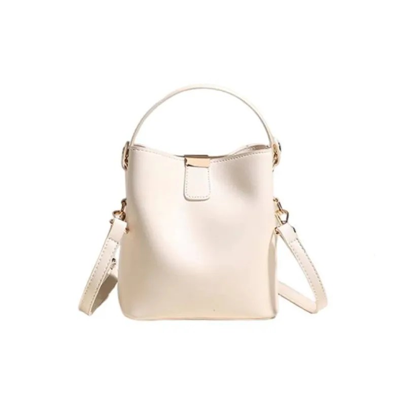 MARKANGARO PU Bucket Bag, Shoulder Bag, Crossbody Bag, Handbag Medium Size Women's Black/White/Pink-1