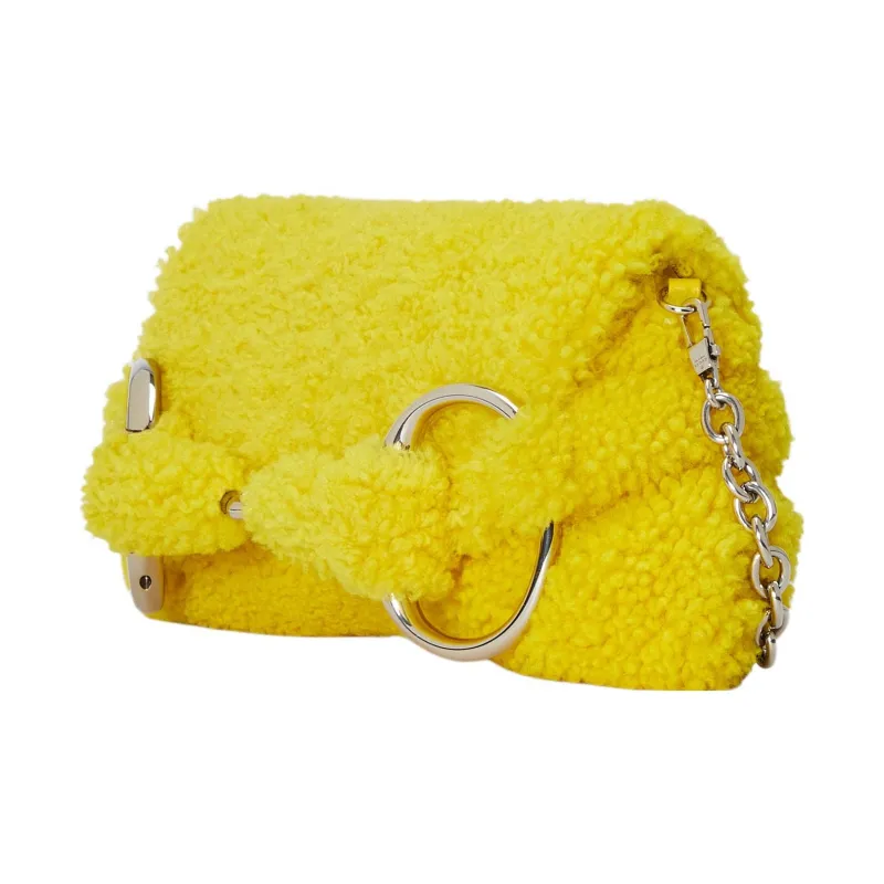 GUCCI Horsebit 1955 Wool Handbag Shoulder Bag Medium Size Women's Yellow-3