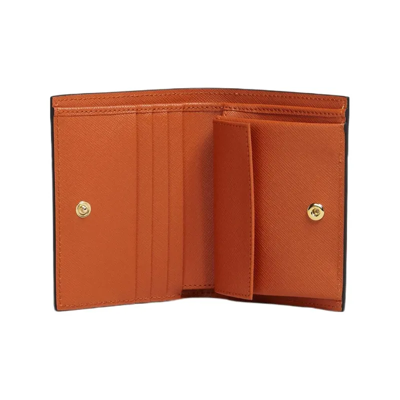 MARNI Calfskin Wallet Regular Women's Black & Colorful Blue & Chili Red-2