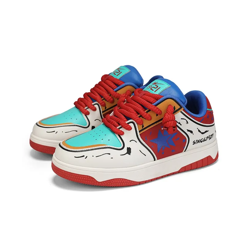 DOUBLE STAR 88 Slip Resistant Cushioning Abrasion Resistant Lightweight Breathable Low Top Skateboard Shoes Unisex-8