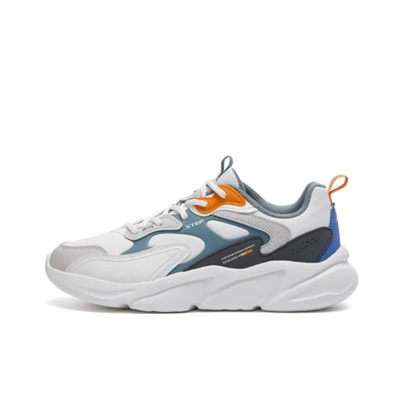 XTEP Lightning Chunky Sneakers Men Low Top White/Gray/Cyan-0