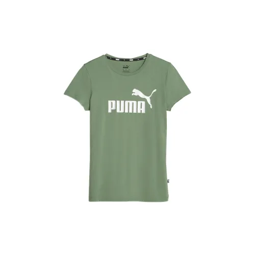 PUMA ESS Essentials+ Metallic Logo Femme T-Shirt Women's Green
