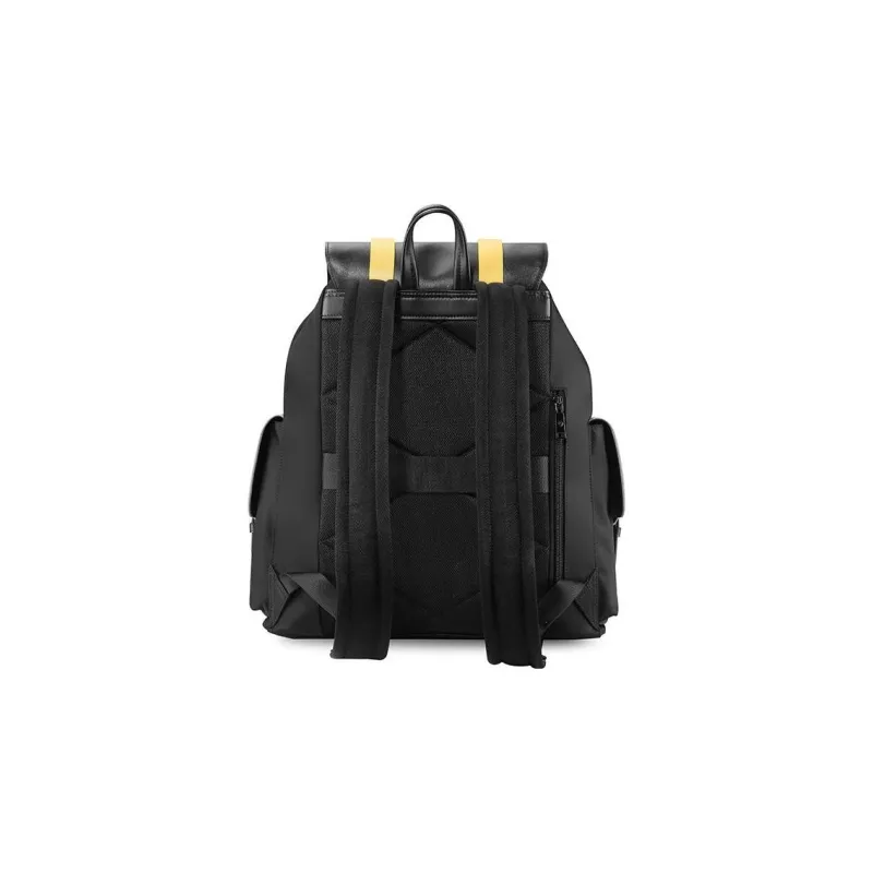 SAMSONITE Fabric Backpack Regular Men's Black & Yellow-3