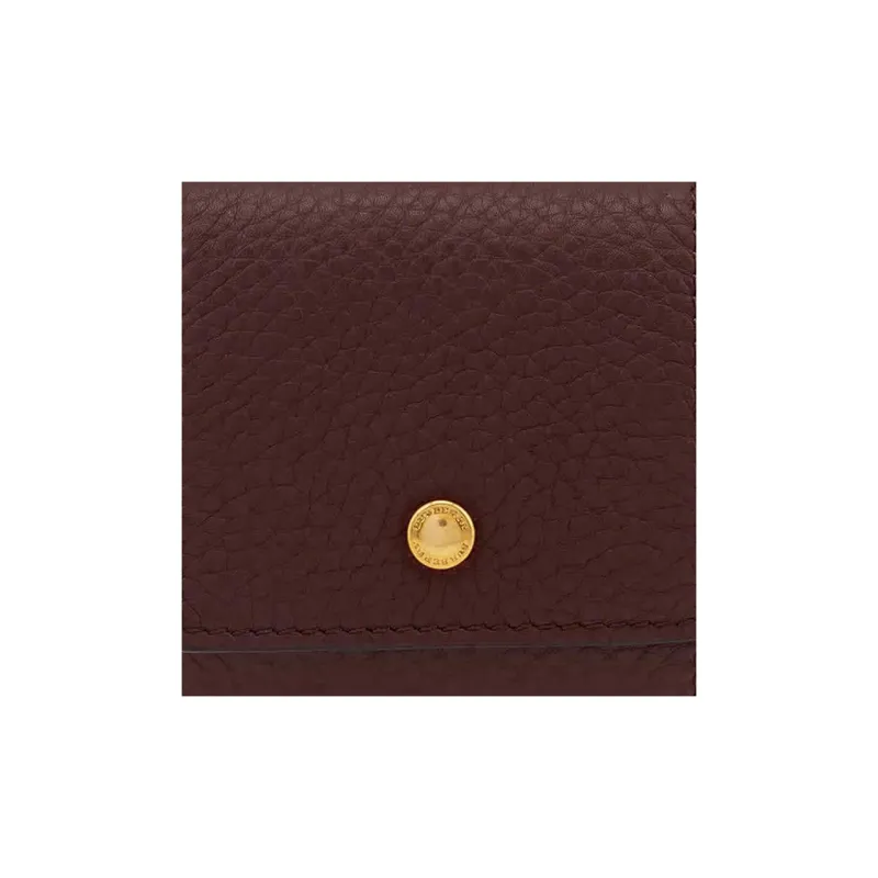 Burberry Calfskin Coin Purse Small Size Women's Dark Purple Red & Stone Gray-5