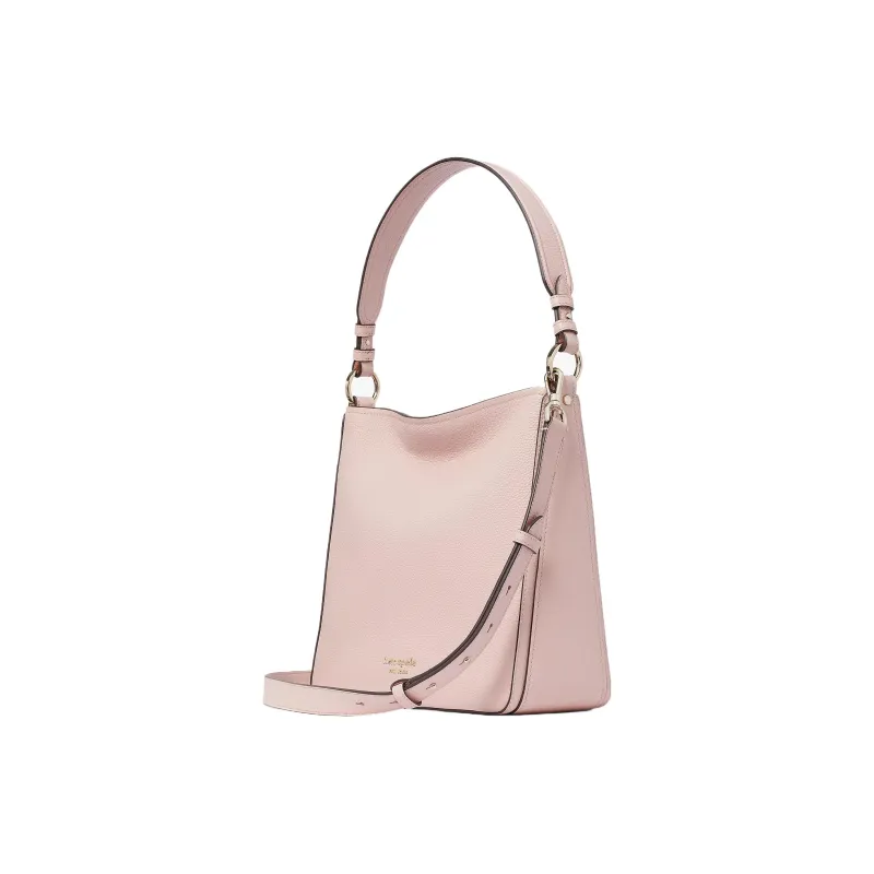 Kate Spade Hudson Litchi Grain Leather Hobo Bag Handbag Shoulder Bag Large Size Women's French Rose-1