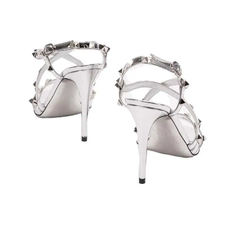 Valentino Garavani Rockstud Buckled Heeled Sandals Women's-4
