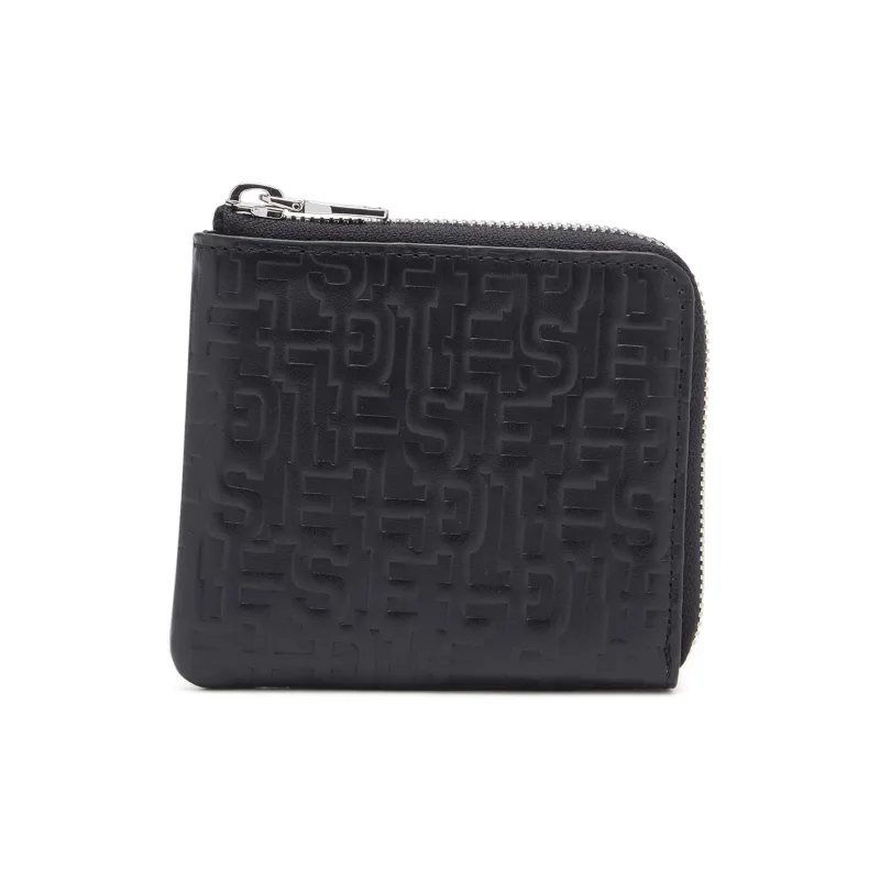 DIESEL Cow Leather Card Holder Wallet Men's Black-0