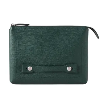 Mulberry Grain Cow Leather IPad Case Clutch Men's Mulberry Green