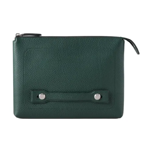 Mulberry Grain Cow Leather IPad Case Clutch Men's Mulberry Green