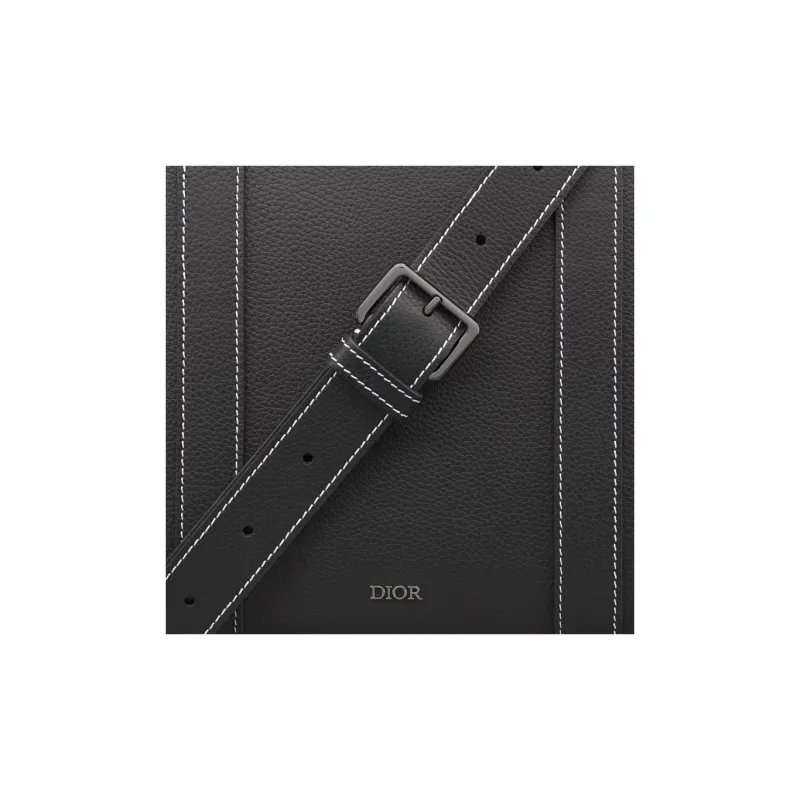DIOR Lingot Grained Calfskin Portable One Shoulder Crossbody Briefcase Regular Men's Black-5