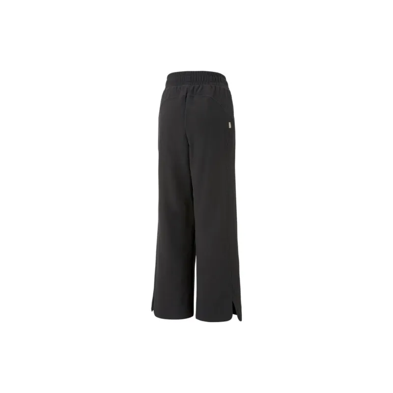 PUMA INFUSE INFUSE Wide Leg Pants DK Knitted Sports Pants Women's Black-1