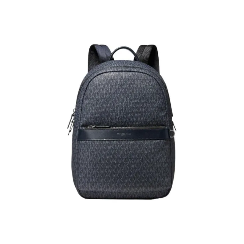 MICHAEL KORS Greyson Artificial Leather Backpack Men's Dark Gray With Blue Accents-0