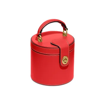 COACH Jewelry Bo Glove Tanned Leather Jewelry Box Makeup Bag Women's Red