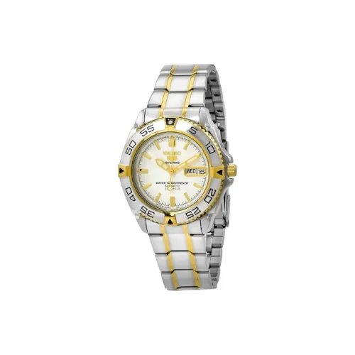 SEIKO Automatic Mechanical Movement Stainless Steel Strap Watch Men's Watches White Dial SNZB24J1