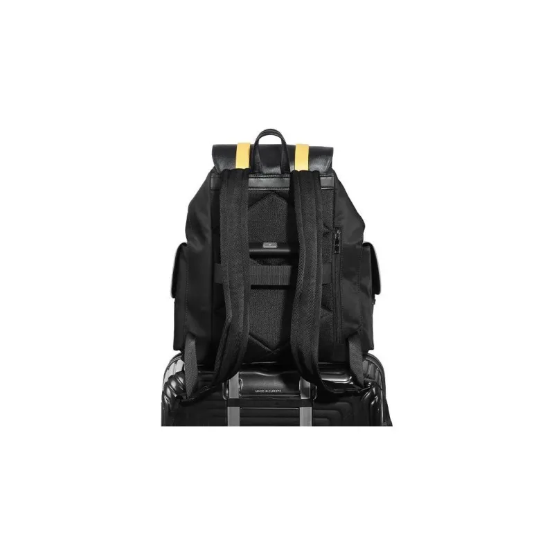 SAMSONITE Fabric Backpack Regular Men's Black & Yellow-4