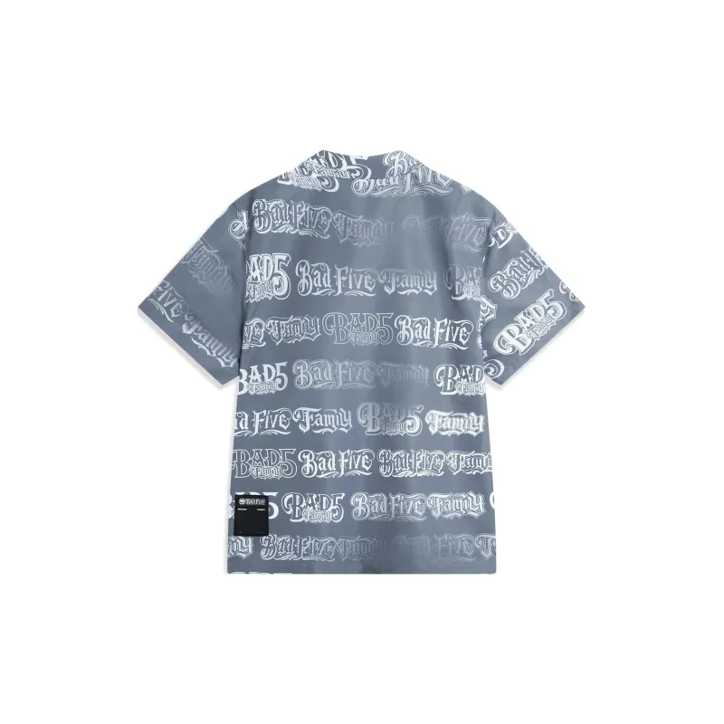 LiNing x MISTER CARTOON Badfive Shirt Men's Matte Gray Sky Blue-1