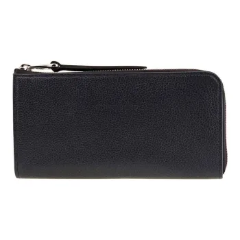 LONGCHAMP Le Foulonné Large Cow Leather Wallet Women's Navy