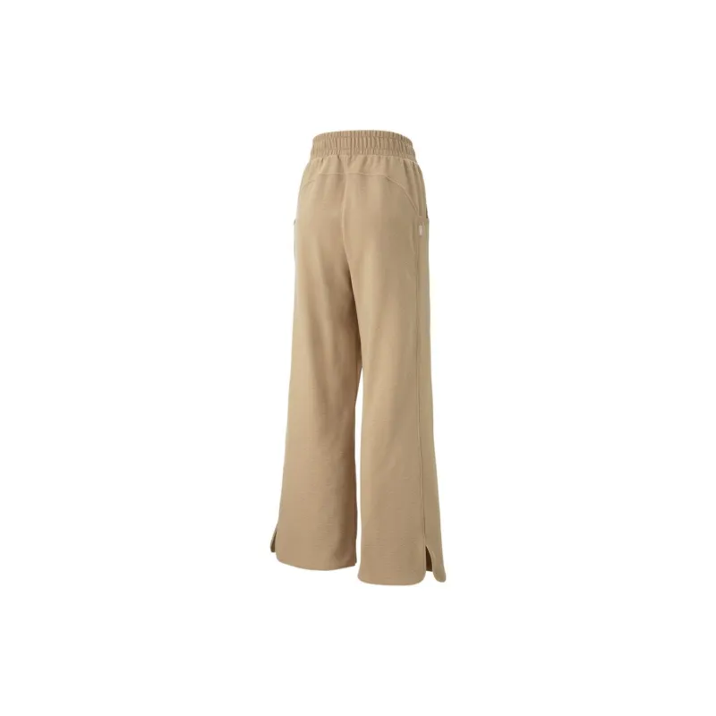 PUMA INFUSE Wide Leg Pants DK Knitted Sports Pants Women's Khaki-1