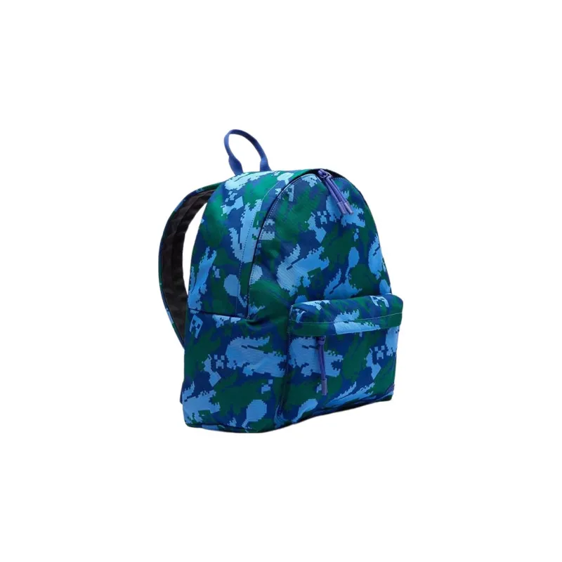LACOSTE Minecraft Collaboration Polyester Backpack Regular Unisex Blue & Green-1