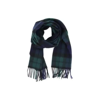 BARBOUR Checked Pattern Fringed Scarf