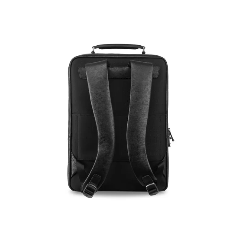 SAMSONITE Fabric With Cow Leather Backpack Regular Men's Black-3