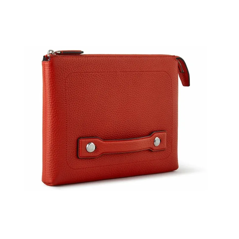 Mulberry Grained Cow Leather IPad Case Clutch Regular Men's Blue Lancaster Red-1