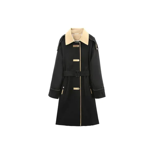 A paradise for awakening Trench Coats Women's Black