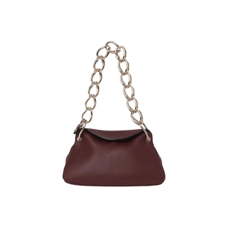 Chloe Juana Shiny Calfskin Shoulder Bag Crossbody Bag Handbag Mini Women's Burgundy-0
