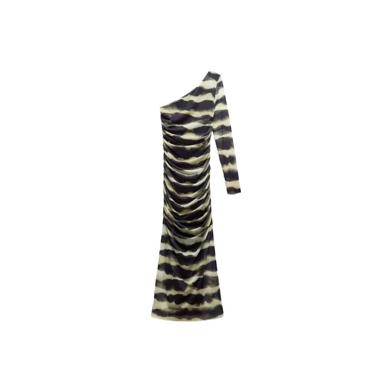 ZARA Long-Sleeved Dresses Women's Orange-1