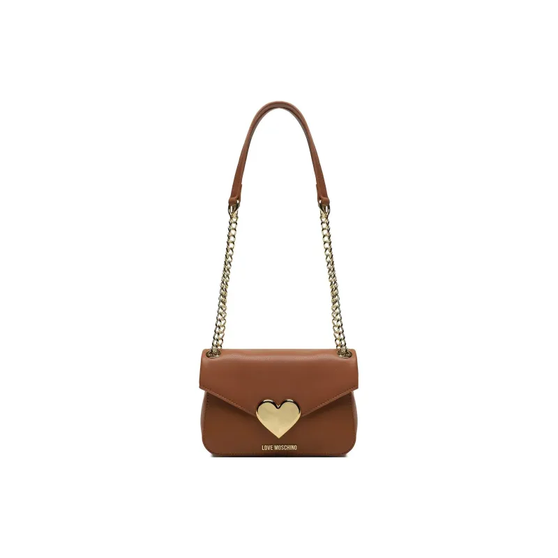 LOVE MOSCHINO Faux Leather Shoulder Bag Crossbody Bag Small Size Women's Brown-4