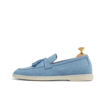 SCAROSSO Leandra Tassel Detailed Denim Loafers Women's